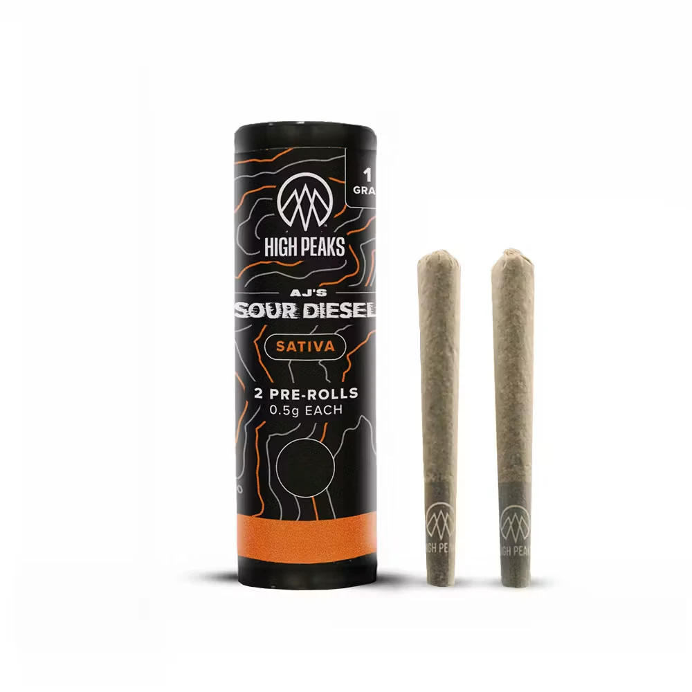 High Peaks - High Peaks | Pre-Roll | AJ's Sour DIesel | .5g 2pk Main Image
