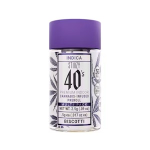 STIIIZY - STIIIZY 40's Biscotti 2.5g Infused Prerolls 5pk