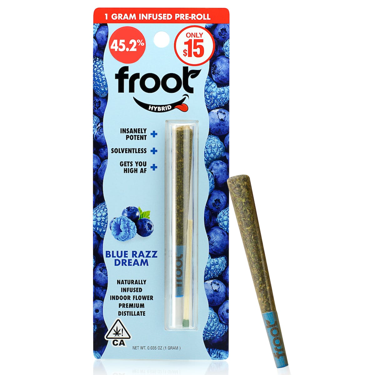 Froot Infused 1g Preroll Blue Razz 