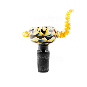 FTE - ASSORTED RIBBON BOWL W SPIRAL HORN HANDLE - FTE GLASS