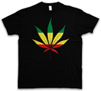 Happy Cow Printing - RASTA LEAF - (Black - XL)