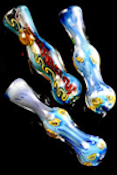 Colored Silver Fumed Frit Glass Chillum