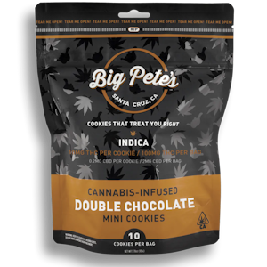Big Pete's - Double Chocolate Chip Indica 100mg 10 Pack Cookies - Big Pete's