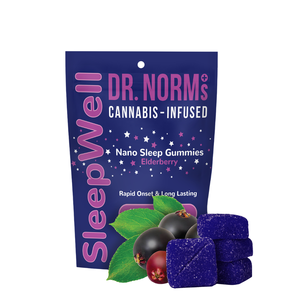 150mg 2:1 THC:CBN Elderberry Sleepwell Nano Gummies (10mg THC, 5mg CBN - 10 pack) - Dr. Norm's picture