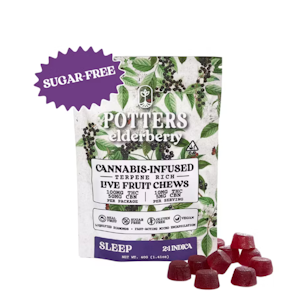 Potters - 150mg 2:1 THC:CBN Elderberry Sugar Free Gummies (10mg THC, 5mg CBN - 10 pack) - Potters Gummies
