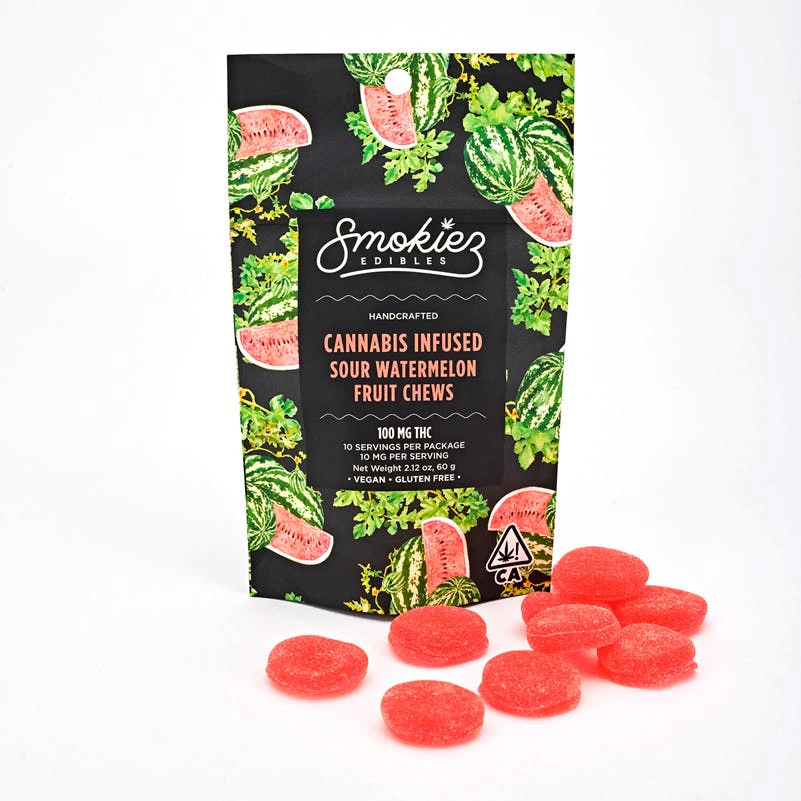 Resinate - Watermelon Sour Hybrid Fruit Chews - 100mg - Smokiez Main Image