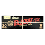 Raw Papers - Black 1 1/4 Cones 20pk