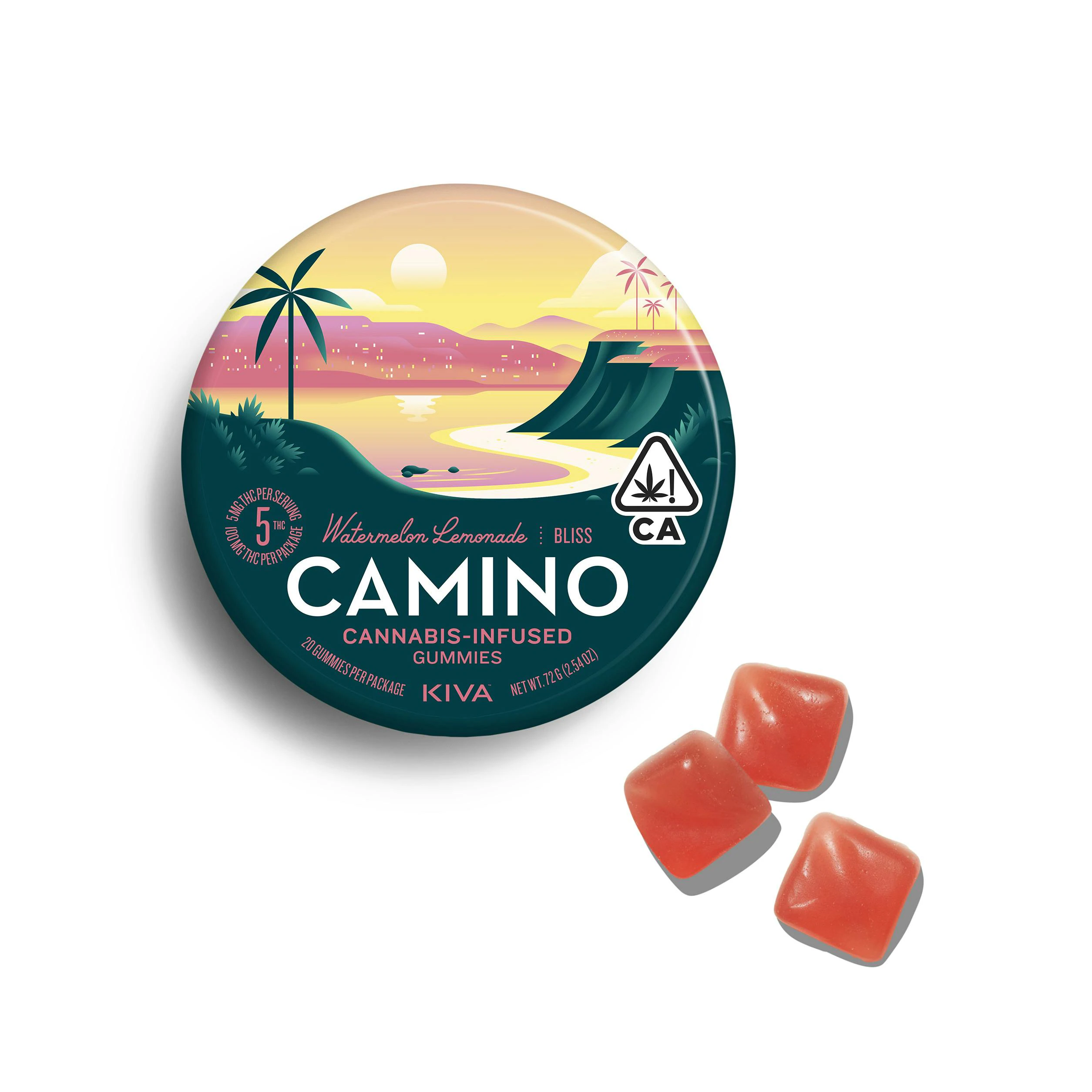 Kiva Confections - Camino Watermelon Lemonade "Bliss" Gummies Main Image
