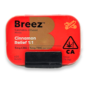 Breez - Cinnamon Relief 1-1 Mint TIN - 20pk - Edible - 100mg