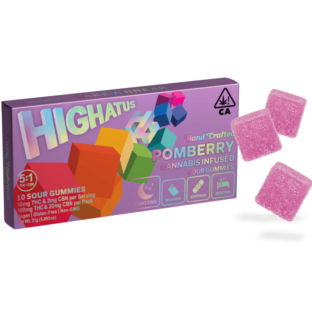 Highatus - CBX - Highatus - PomBerry - 100mg THC/20mg CBN Sour Gummies - 10pk Main Image