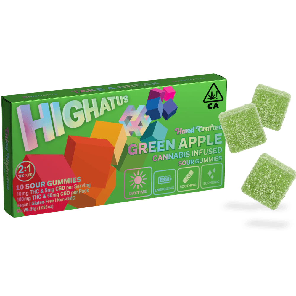 Highatus - CBX - Highatus - Green Apple - 100mg THC/50mg CBD Sour Gummies - 10pk Main Image