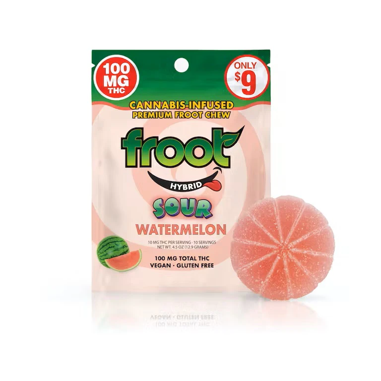 Froot - Froot - 100mg Sour Gummies - Watermelon  Main Image