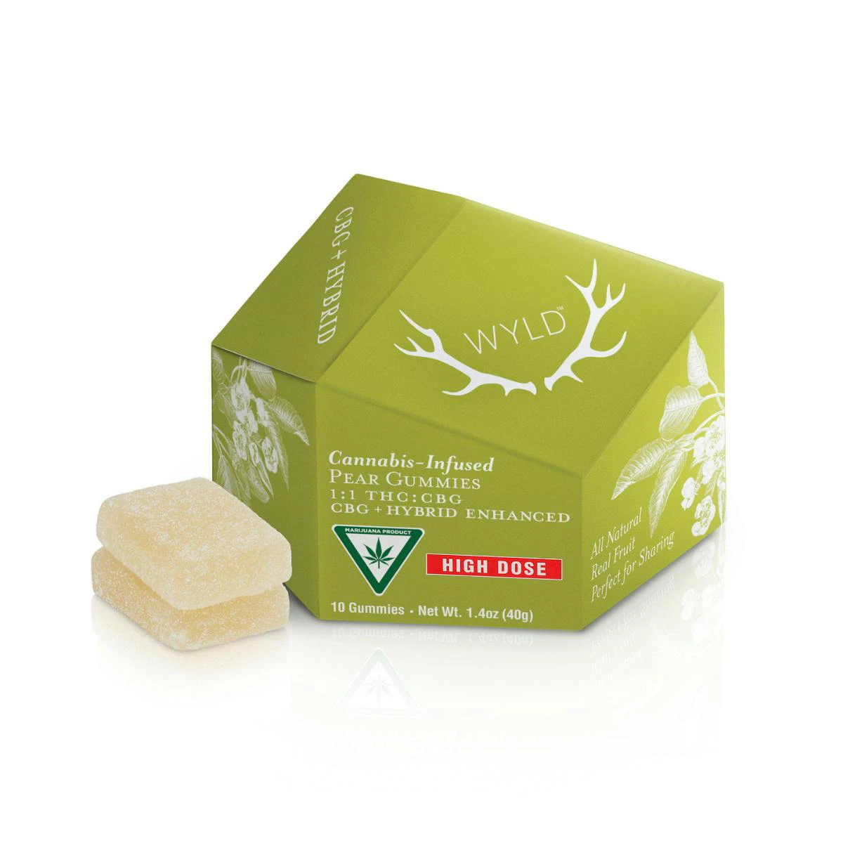 WYLD - Wyld Pear 1:1 CBG Gummies 200mg Main Image