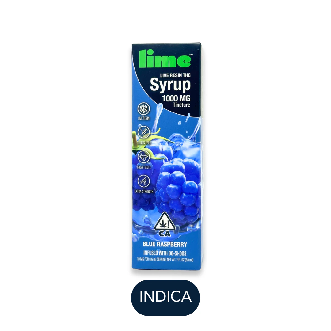 Lime - Lime - Live Syrup - Blue Raspberry - Edible - 1000mgTHC - 30ml Main Image