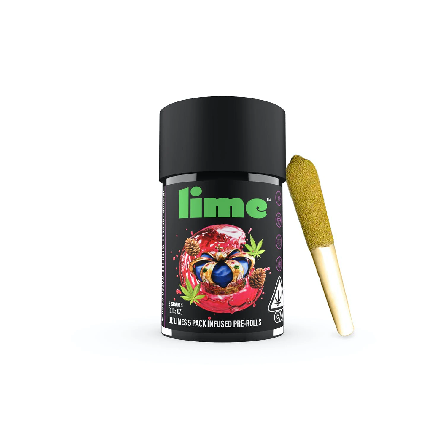 Lime - Lime King Louis Diamond & Hash Infused Lil' Limes .6g x 5 Mini Pre Rolls 3.0g Main Image