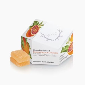 WYLD - Blood Orange 1:1 CBC Sativa Enhanced Gummies 100mg THC