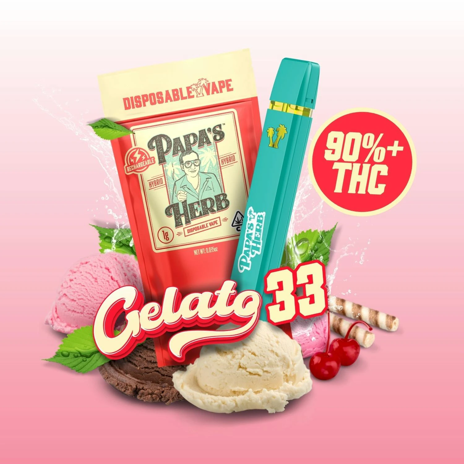 Papa's Herb - Papa's Herb | Gelato 33 1g (Hybrid) - AIO Vape Pen Main Image