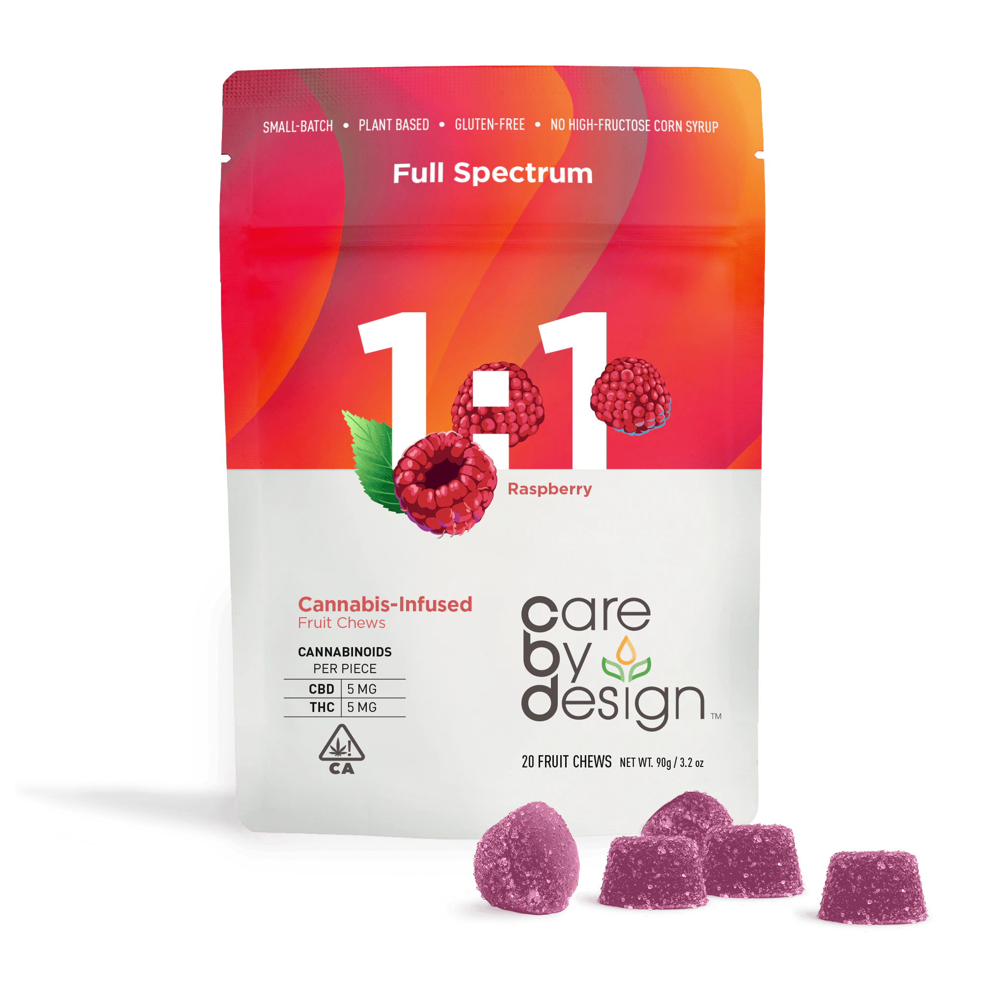 Care By Design - CARE BY DESIGN | RASPBERRY 1:1 THC/CBD - 20PK | EDIBLE Main Image
