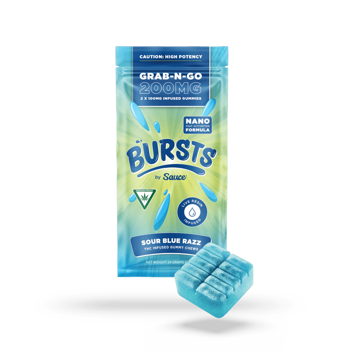 Sauce. - Sour Blue Razz - 800MG Live Resin Infused Edibles (Sauce) Main Image
