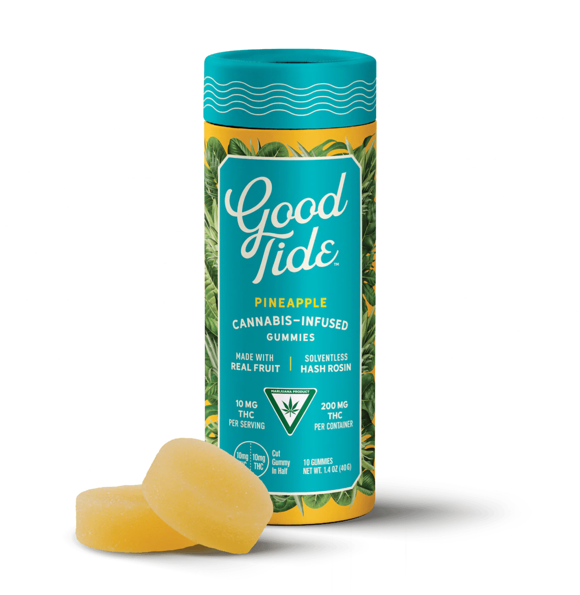 Good Tide - Pineapple Solventless Hash Rosin Gummies | Uplifting | 200mg Main Image