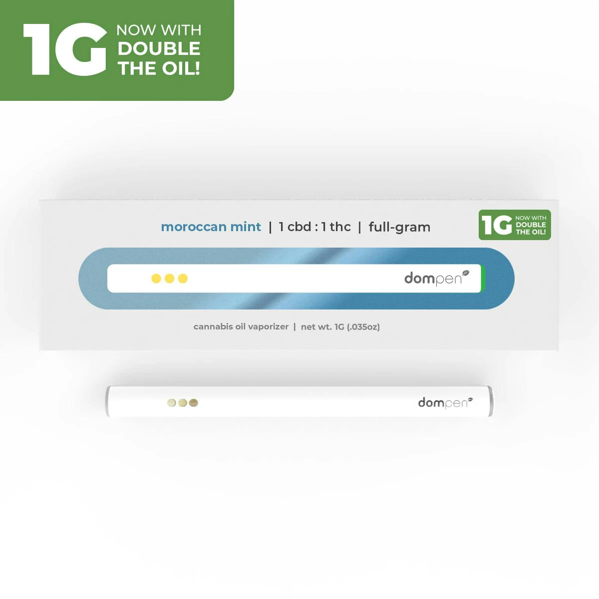 Dom Pen - Dompen Mint 1:1 Ratio THC/CBD Disposable Vape 1g Main Image