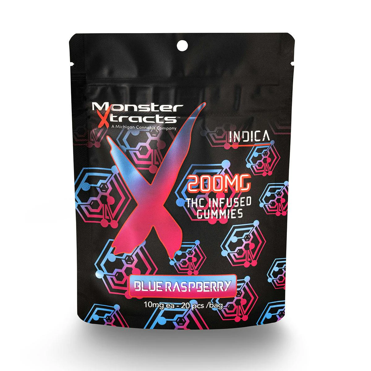 Monster Xtracts - Blue Raspberry 200mg Gummies (10x20mg) - MONSTER XTRACTS Main Image