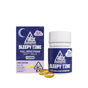 ABSOLUTE XTRACTS - ABX Sleepy Time Solventless + CBN Soft Gels 25mg THC (10 capsules)