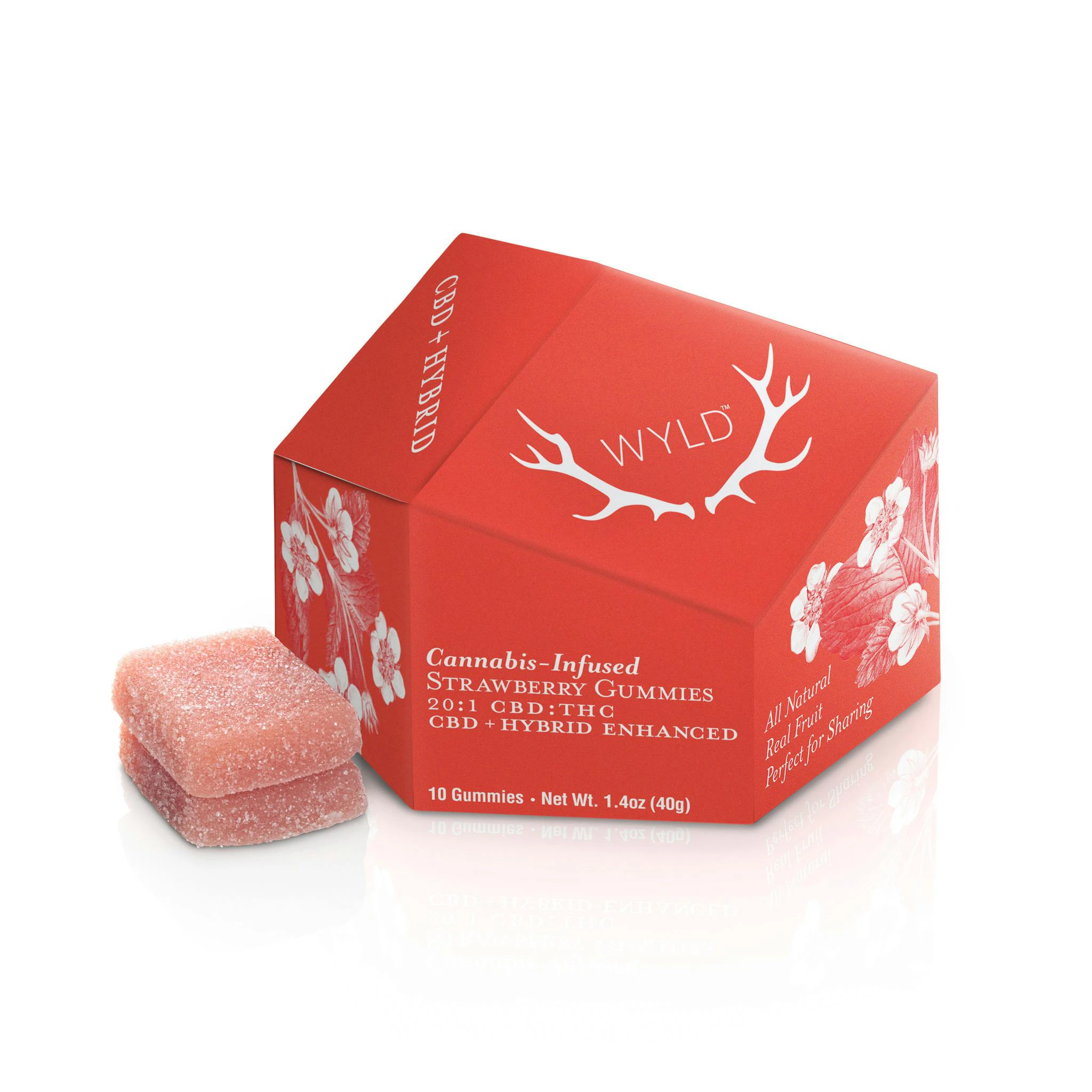 WYLD - Wyld - Strawberry 20:1 CBD + Hybrid Enhanced Gummies Main Image