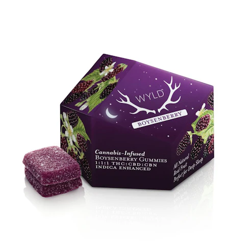 WYLD - Boysenberry 1:1:1 CBD:CBN + -Indica- Enhanced Gummies (Edibles) 10pk 100mg | WYLD      -D12