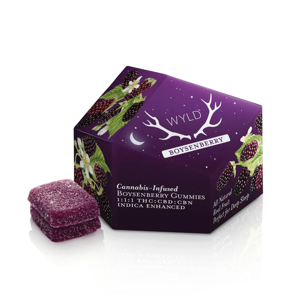 WYLD - WYLD-Boysenberry 1:1:1 CBD:CBN + Indica Enhanced Gummies Main Image