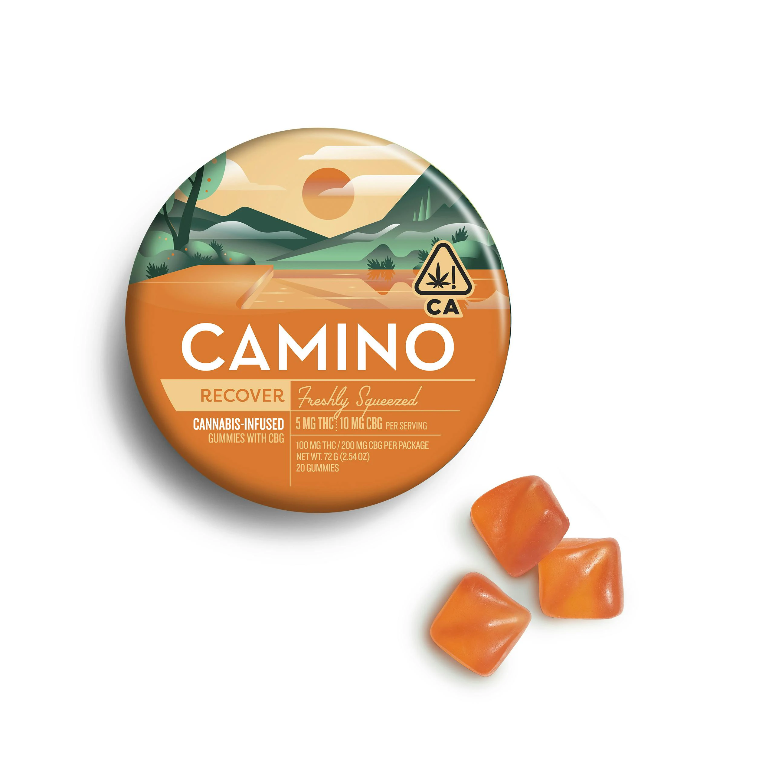Kiva Confections - CAMINO - FRESH SQUEEZED RECOVER THC:CBG 5:10 GUMMIES 100MG 20CT Main Image