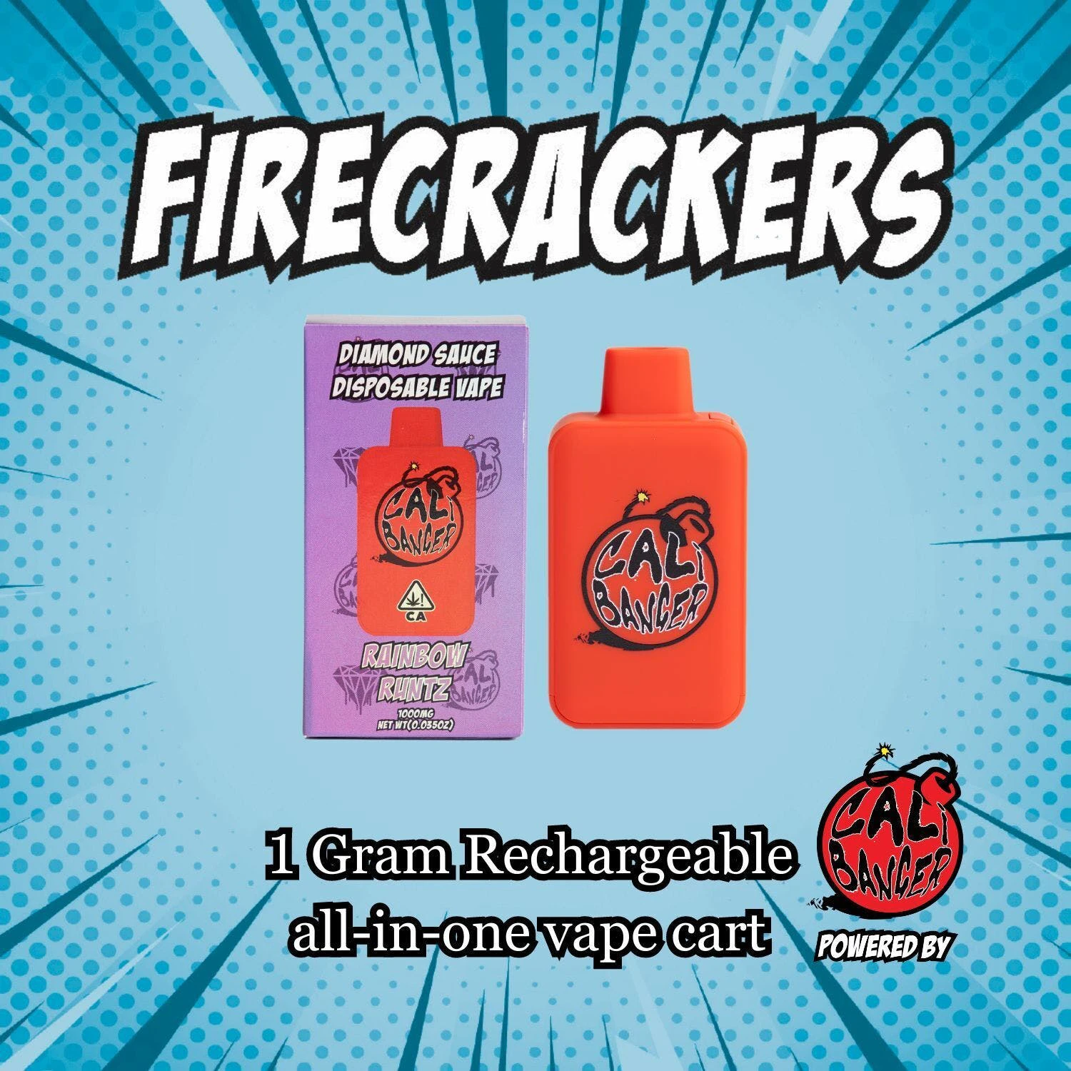 FIRECRACKERS (CA) - DISPOSABLE - RAINBOW RUNTZ 1G - FIRECRACKERS Main Image