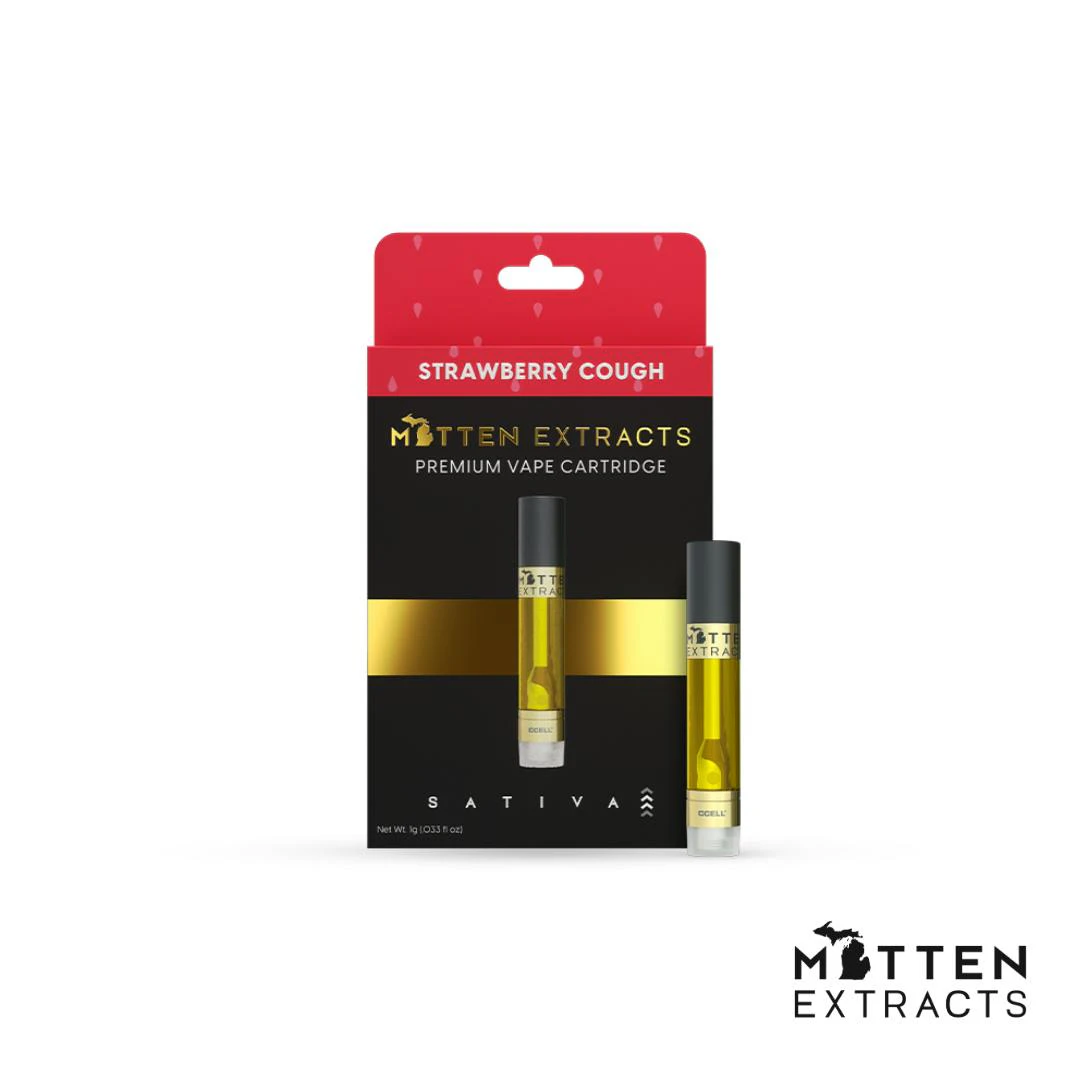Mitten Extracts - Mitten Extracts - Strawberry Cough 1g Vape Cartridge (Sativa) Main Image