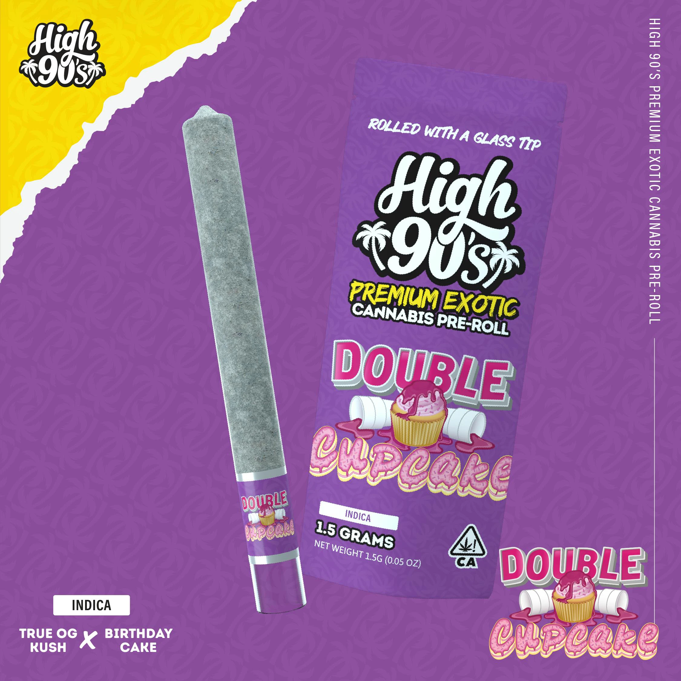 HIGH 90s - High 90s - Preroll - Indoor - Double Cupcake High Roller - 1.5g Main Image