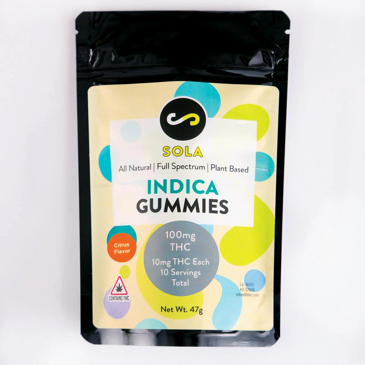Sola Edibles - SOLA EDIBLES | 100mg Indica Gummies Main Image