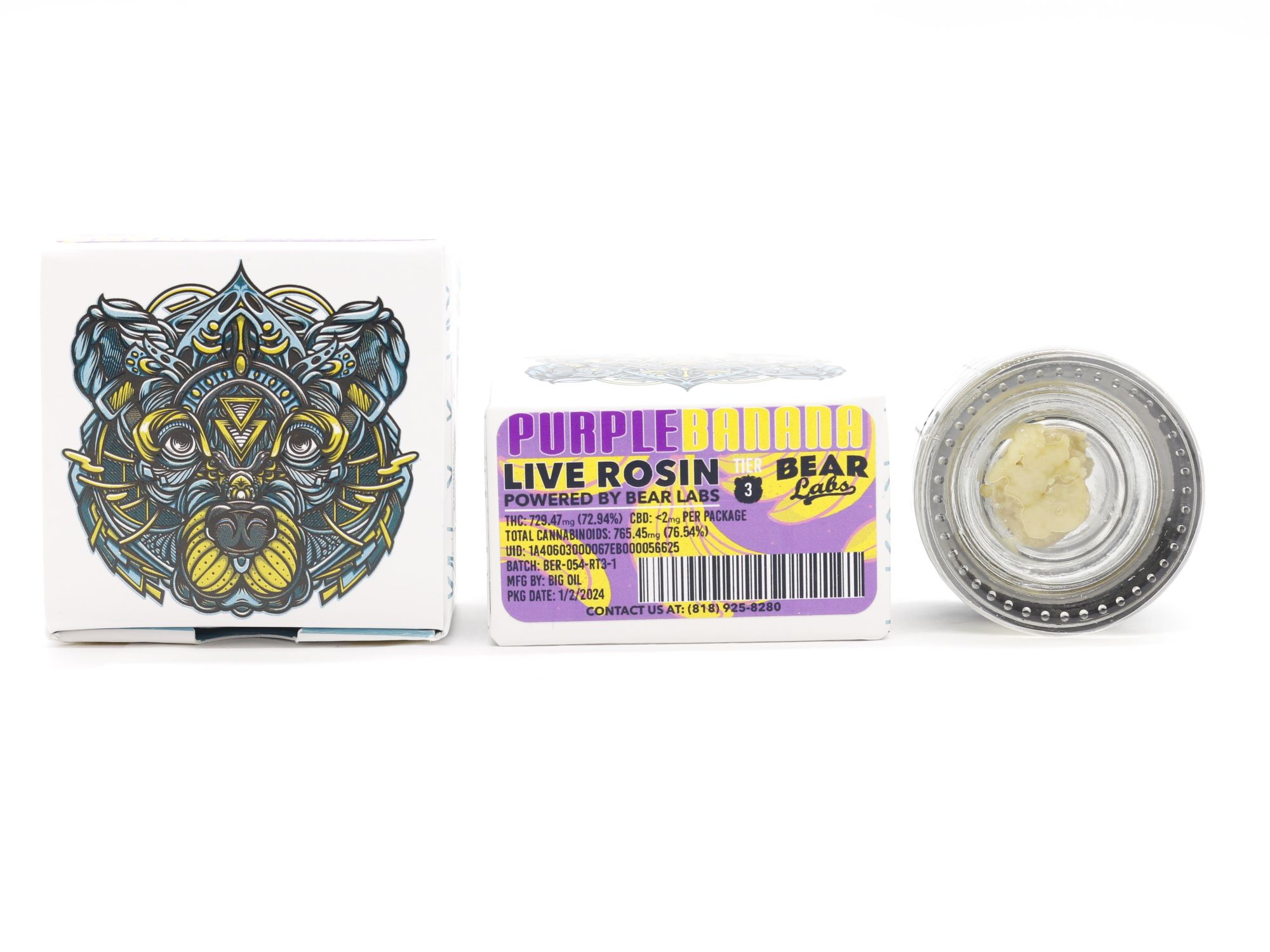 Bear Labs - Purple Banana Tier 3 Live Rosin 1g - Orange C...