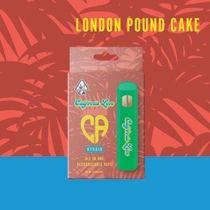 CALIFORNIA LOVE - CALIFORNIA LOVE Rechargable Vapes | London Pound Cake | Hybrid | 1G [ H ] THC% 88.8