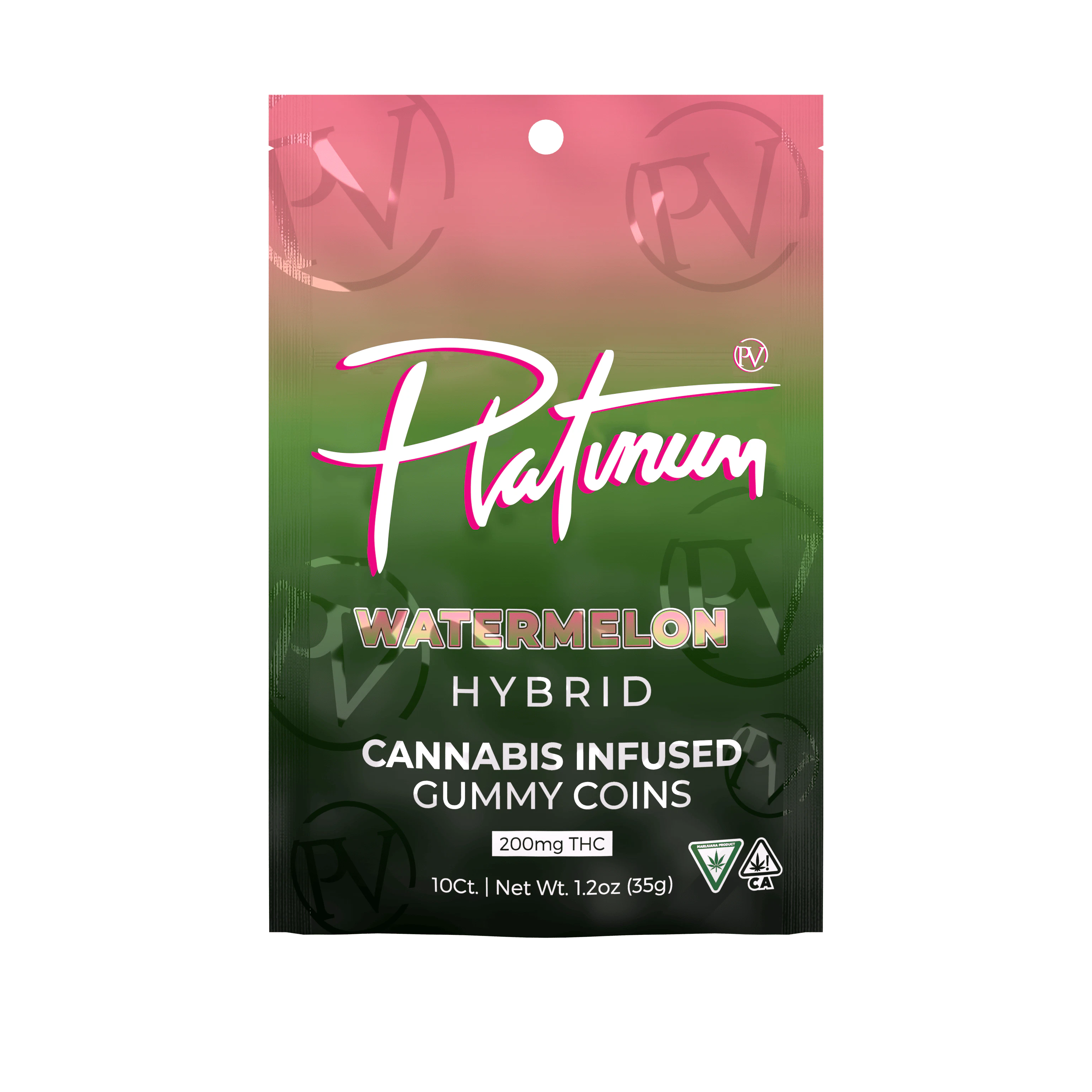 Platinum Vape - Platinum Vape 200mg Gummies - Watermelon (Hybrid) Main Image