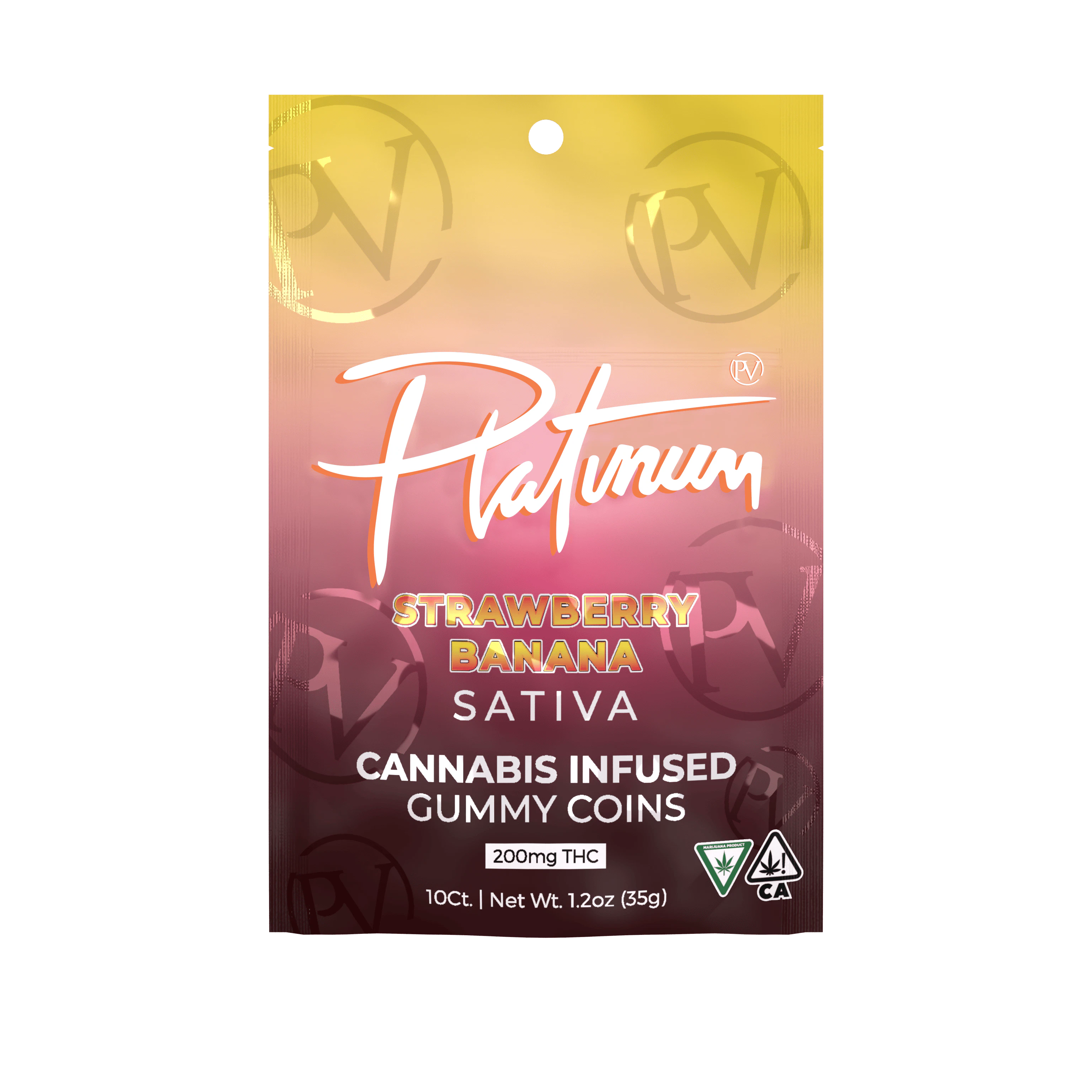 Platinum Vape - Platinum Vape 200mg Gummies - Strawberry Banana (Sativa) Main Image