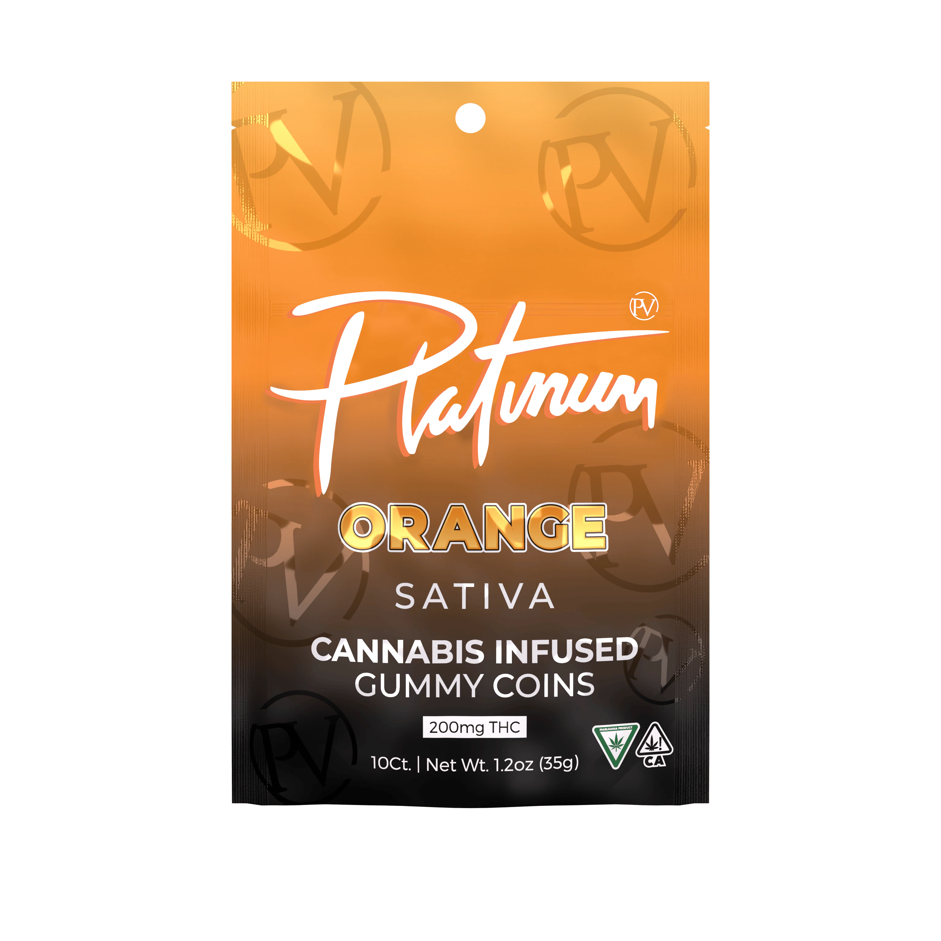 Platinum Vape - Platinum Vape 200mg Gummies - Orange (Sativa) Main Image