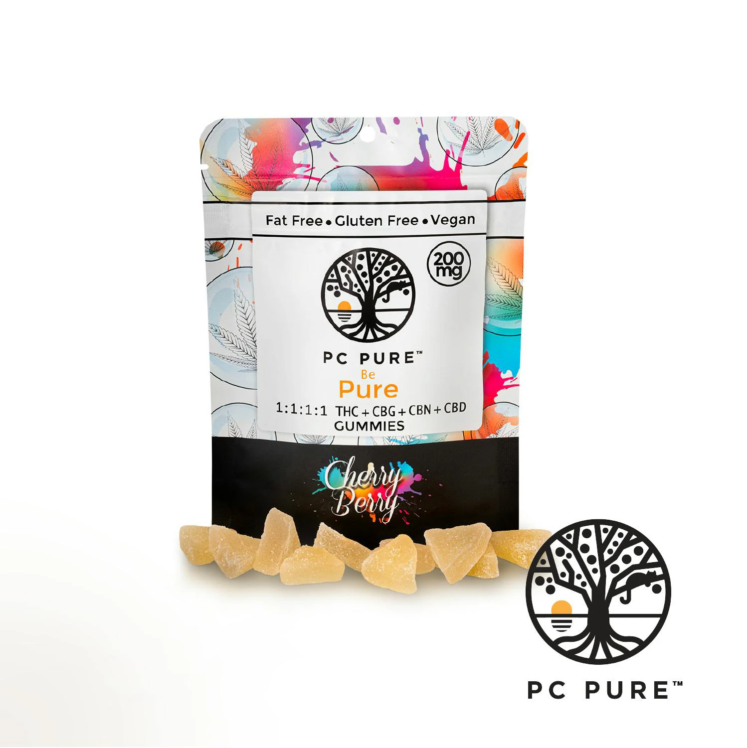 PC Pure - Michigan - CBD, CBG, CBN, THC Gummies - Cherry Berry Gummies Main Image