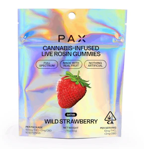 PAX - Wild Strawberry - Live Rosin Gummies - 10pk