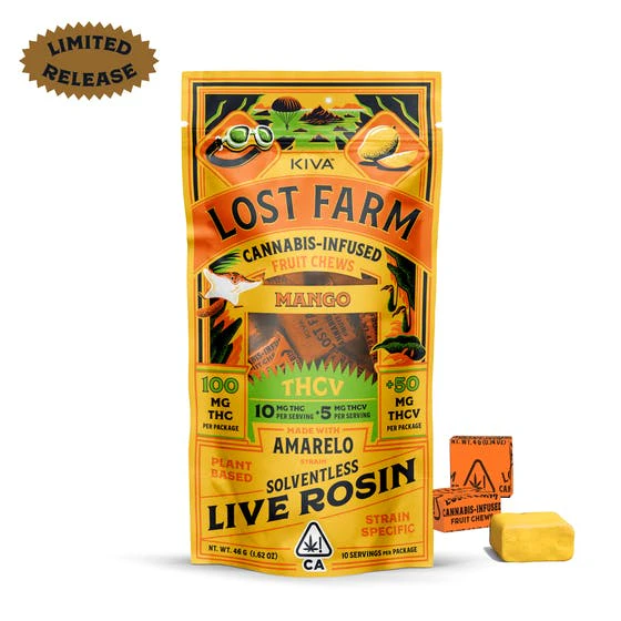 Lost Farms - Lost Farm 10mg : 5mg THCV 'Mango x Amarelo' Live Rosin Chews Main Image