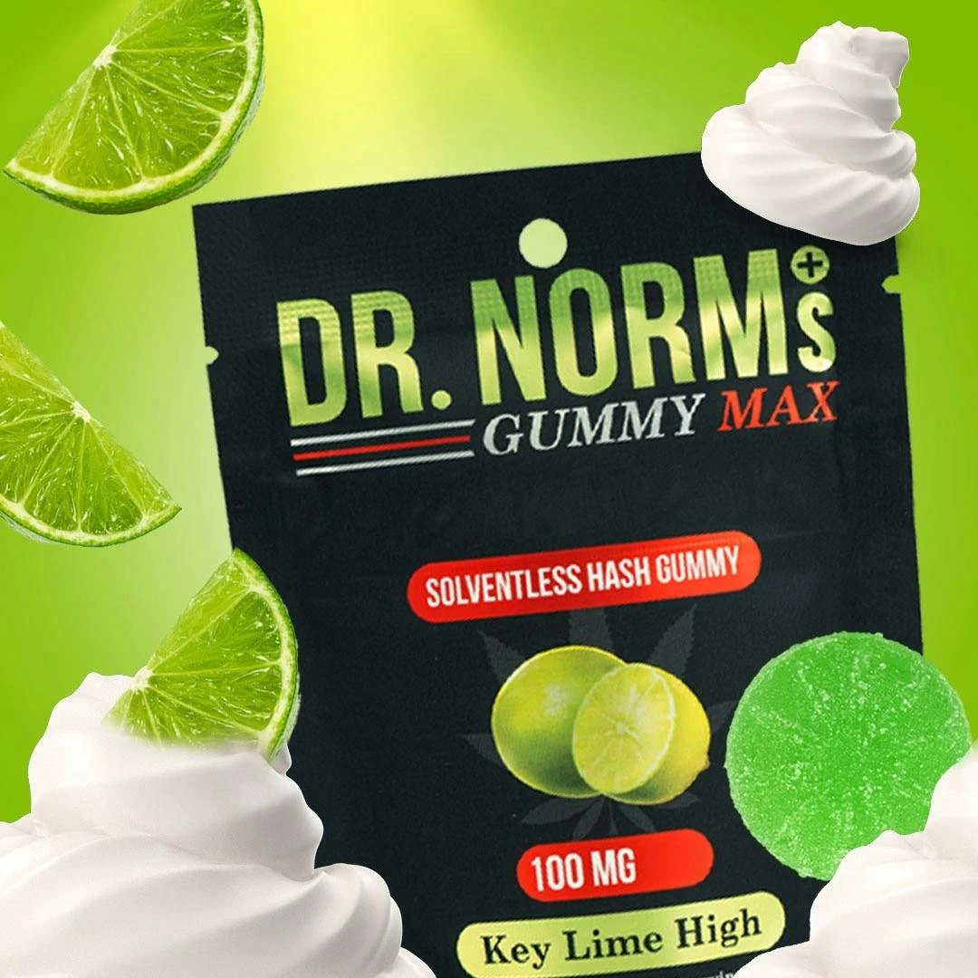 Dr. Norm's - SINGLE HASH GUMMY - KEY LIME HIGH 100MG - DR. NORMS Main Image