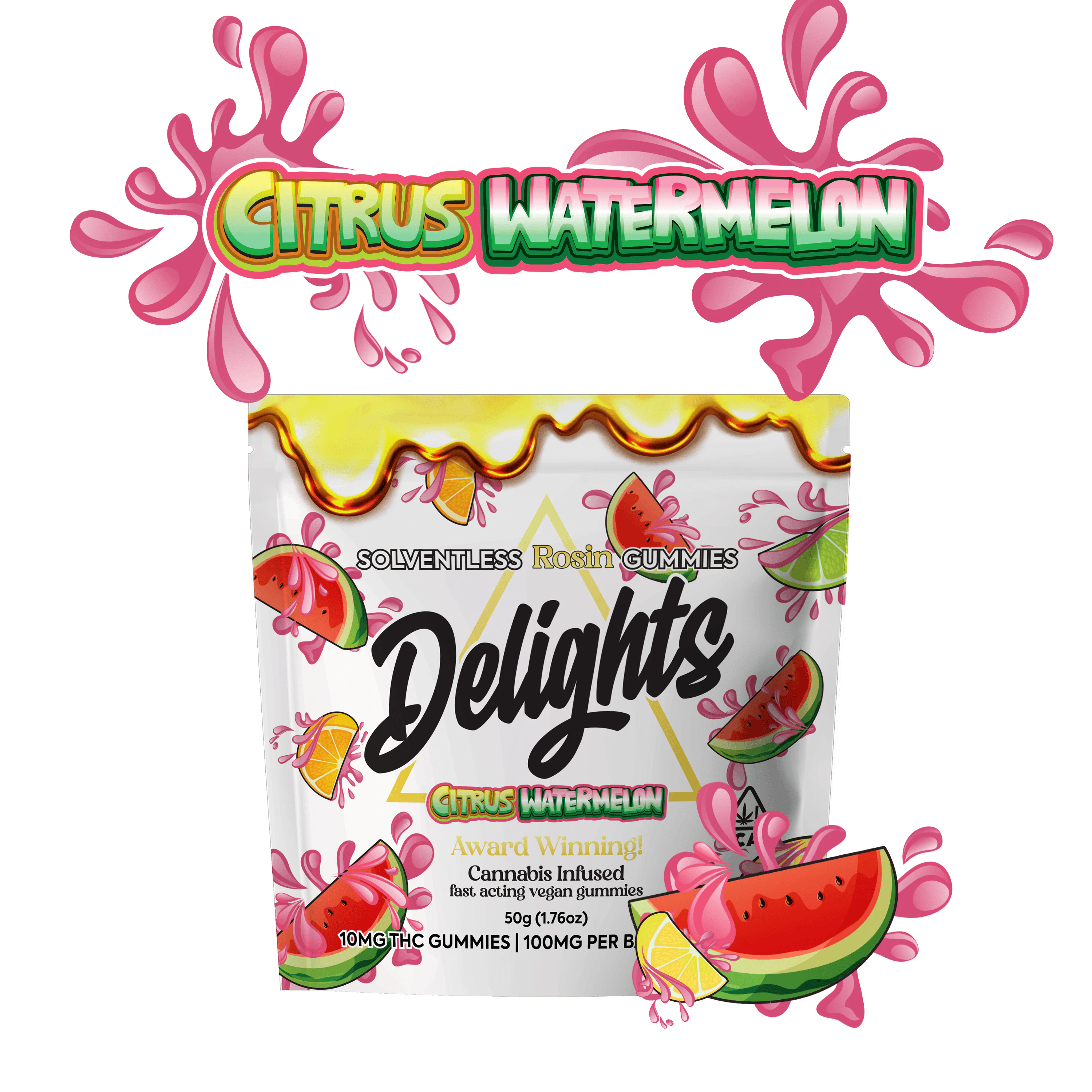 Delights Gummies - Delights | Citrus Watermelon | Rosin Infused Gummies Main Image