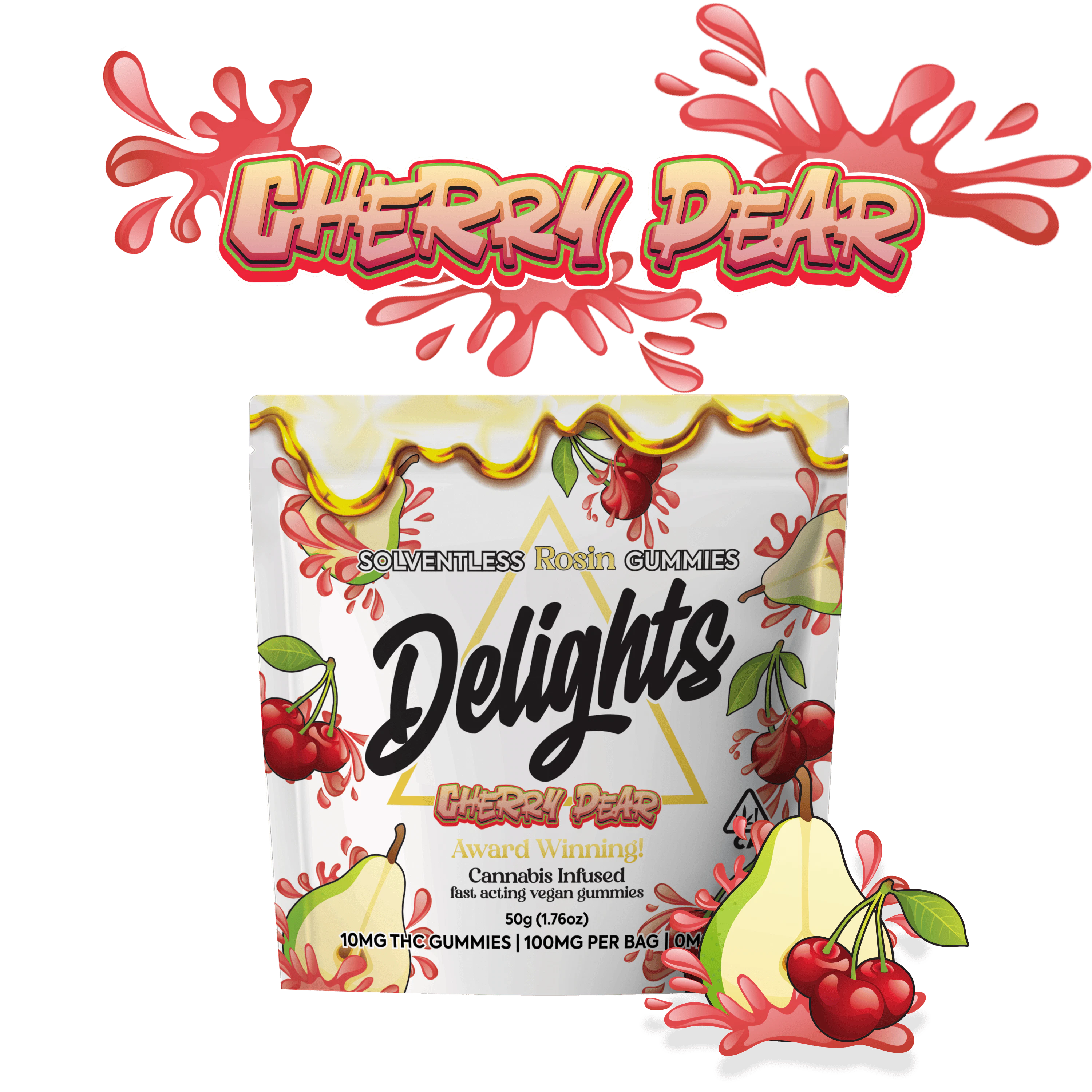 Delights Gummies - Delights | Cherry Pear | Rosin Infused Gummies Main Image