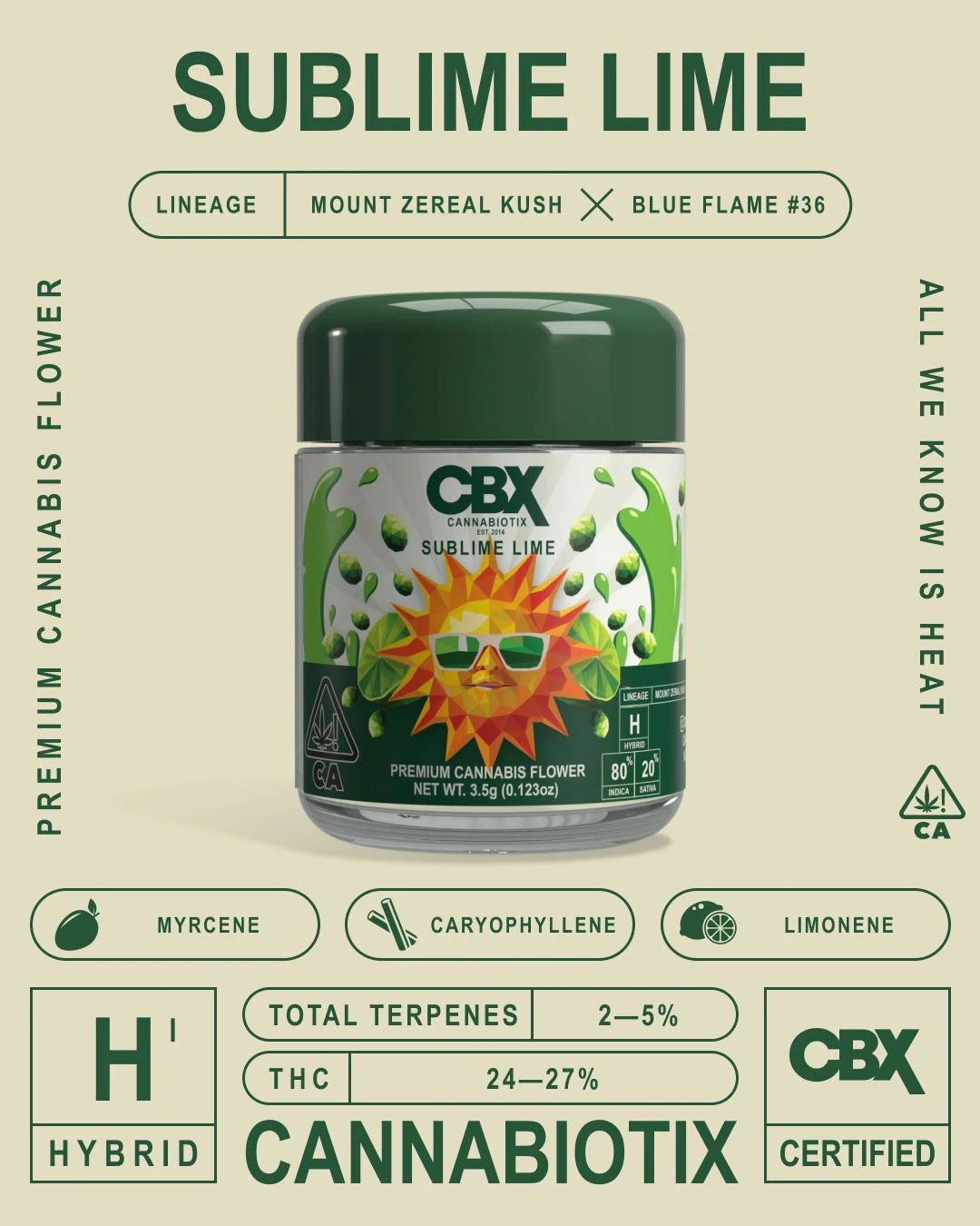 Cannabiotix - Sublime Lime (H) | 3.5g Jar | Cannabiotix Main Image