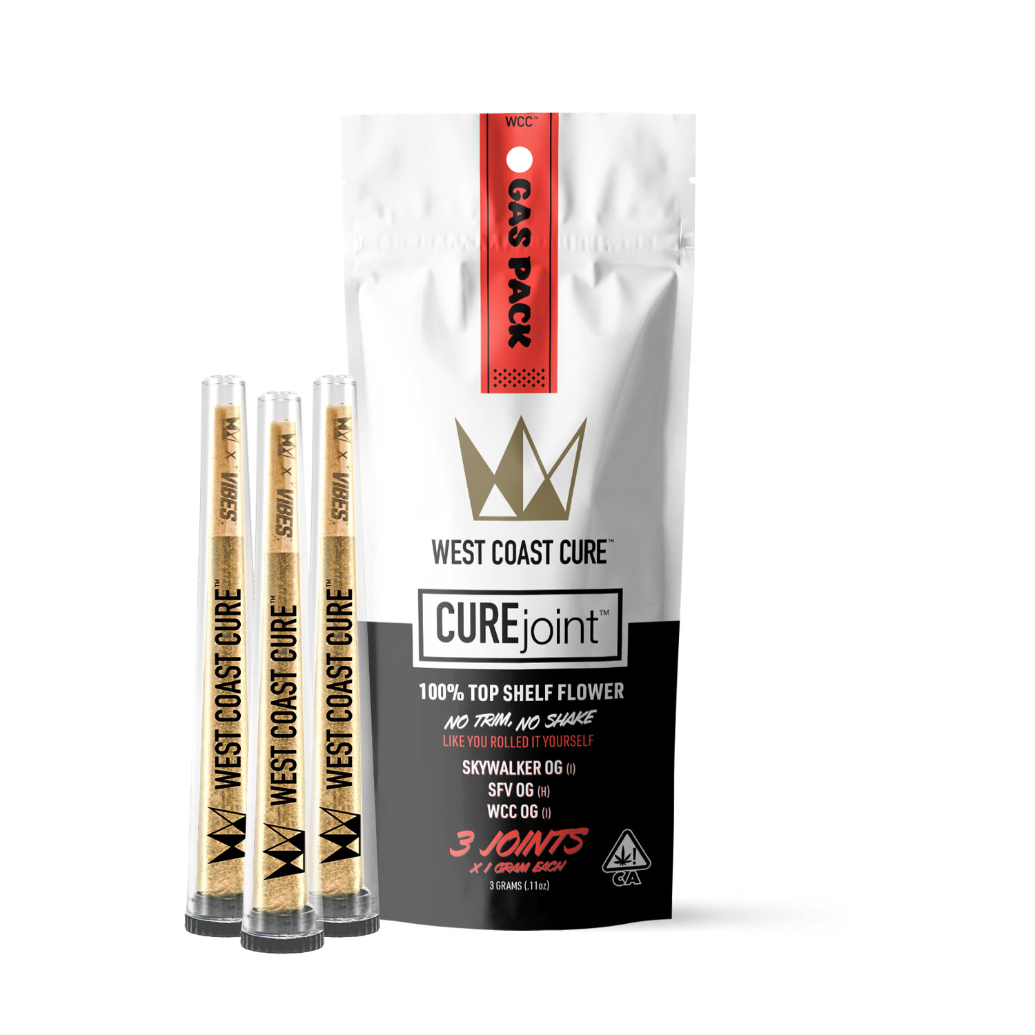 WCC - Gas Pack - 1g CUREjoint 3 Pack - SFV OG Skywalker OG WCC OG