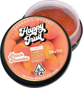 HAPPY FRUIT - Happy Fruit - Peach Paradise Rosin Gummies - 100mg THC, 
