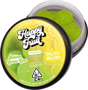 HAPPY FRUIT - Happy Fruit - Sublime Lemon Lime Rosin Gummies - 100mg THC, 200mg CBD 